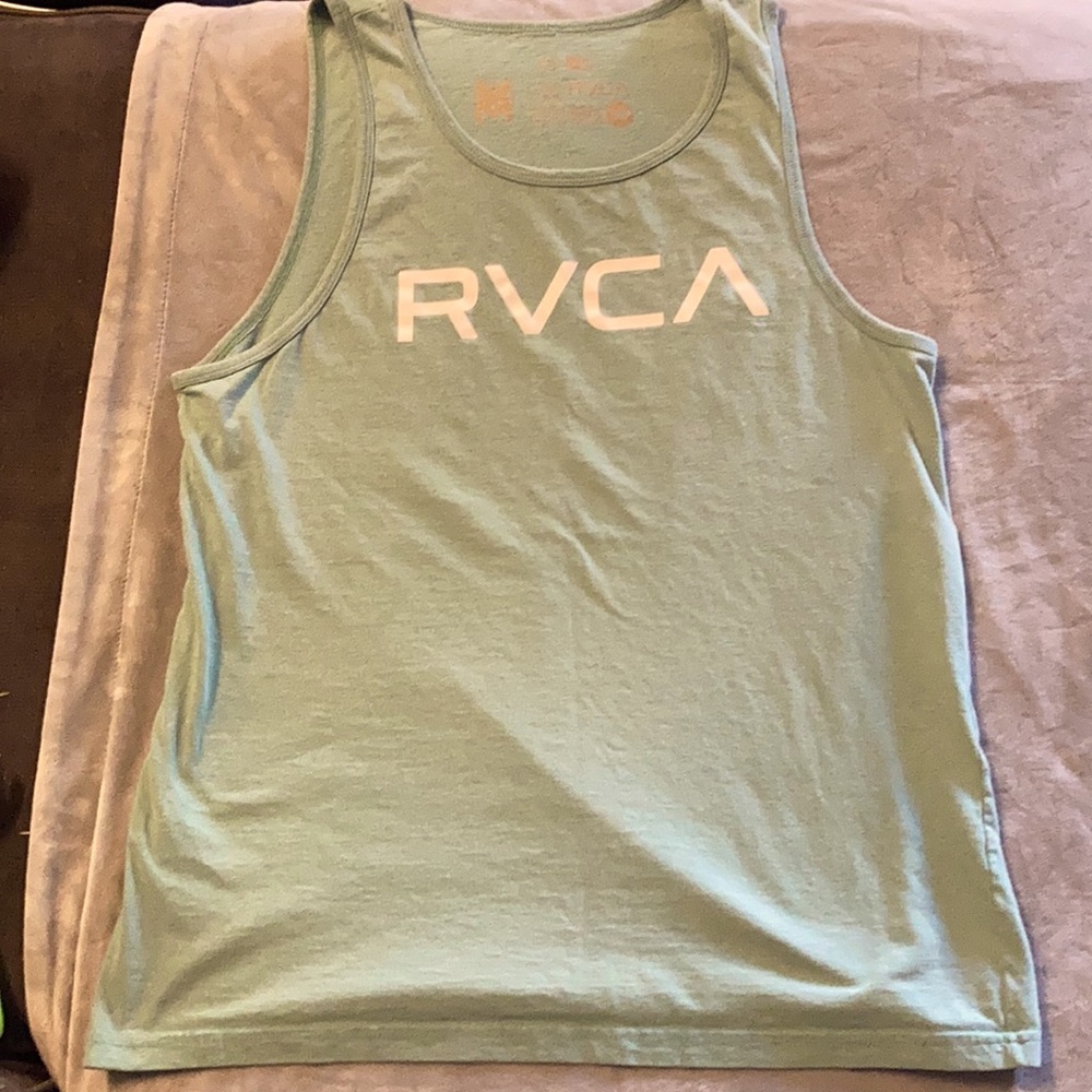 RVCA TANK TOP.  MENS. SIZE LARGE. LIGHT GREEN.